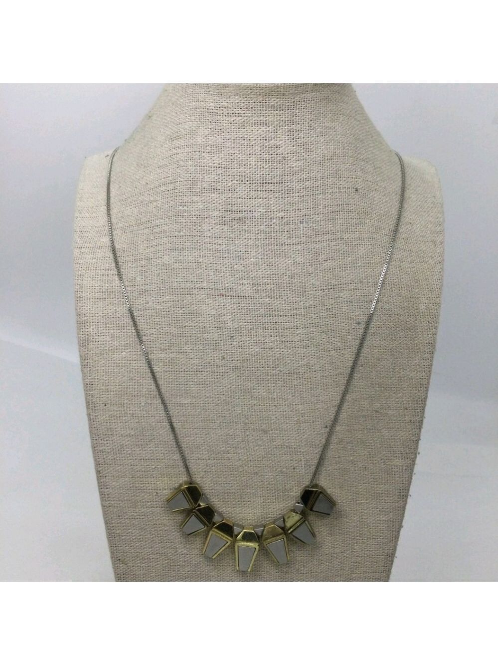 Madewell Two-Tone Geometric Charm Long Chain Necklace 32" - Picture 2 of 5